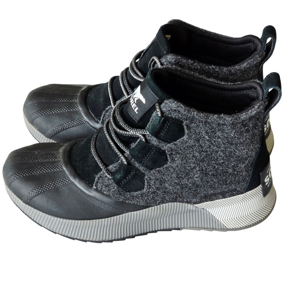Sorel Out N About III Classic Duck Boot Black Charcoal Felt NL4428-010 Women 6.5